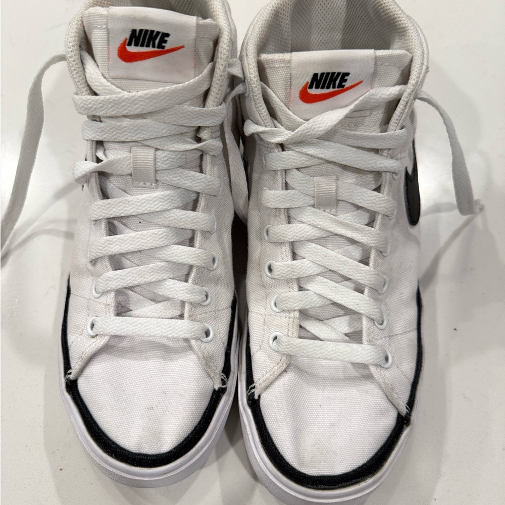 Nike Court Legacy Canvas Mid women’s size 7.5 white and black colorway - Picture 2 of 13